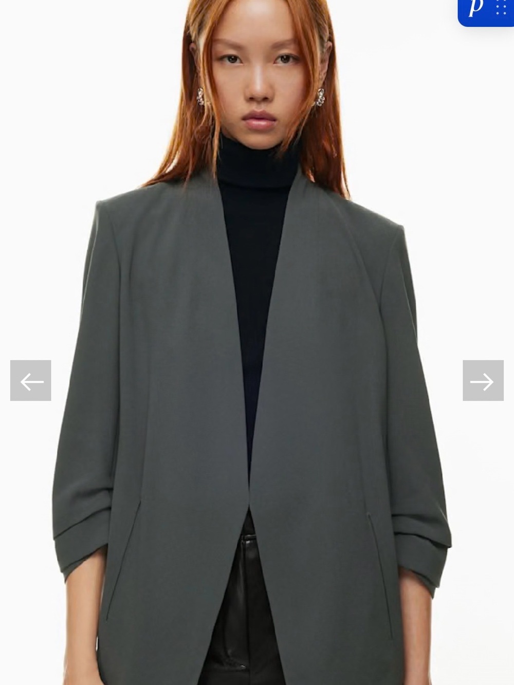 NWT Aritzia Babaton New Power Coal Gray Blazer Jacket Sz 6